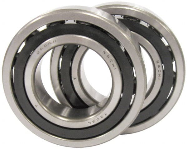 Nachi - 45mm Bore Diam, 75mm OD, Open Angular Contact Radial Ball Bearing - 16mm Wide, 1 Row, Round Bore, 39,000 Nm Static Capacity, 40,000 Nm Dynamic Capacity - Exact Tooling
