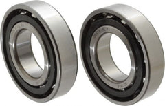 Nachi - 35mm Bore Diam, 72mm OD, Open Angular Contact Radial Ball Bearing - 17mm Wide, 1 Row, Round Bore, 40,000 Nm Static Capacity, 49,500 Nm Dynamic Capacity - Exact Tooling