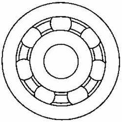 Made in USA - 1/4" Bore Diam, 5/8" OD, Open Plastic Race Radial Ball Bearing - 3/16" Wide, 1 Row, Round Bore, 17 Lb Static Capacity, 26 Lb Dynamic Capacity - Exact Tooling