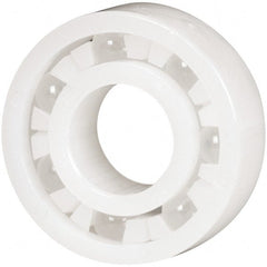 Made in USA - 3/8" Bore Diam, 7/8" OD, Open Plastic Race Radial Ball Bearing - 9/32" Wide, 1 Row, Round Bore, 33 Lb Static Capacity, 42 Lb Dynamic Capacity - Exact Tooling