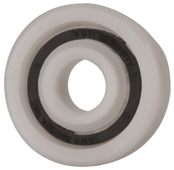 Made in USA - 3/8" Bore Diam, 1-1/8" OD, Open Plastic Race Radial Ball Bearing - 3/8" Wide, 1 Row, Round Bore, 43 Lb Static Capacity, 55 Lb Dynamic Capacity - Exact Tooling