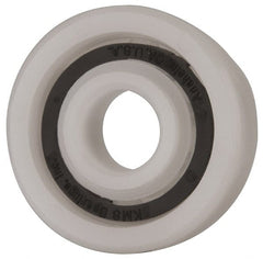 Made in USA - 3/8" Bore Diam, 1-1/8" OD, Open Plastic Race Radial Ball Bearing - 3/8" Wide, 1 Row, Round Bore, 43 Lb Static Capacity, 55 Lb Dynamic Capacity - Exact Tooling