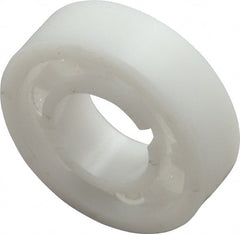 Made in USA - 5/8" Bore Diam, 1-3/8" OD, Open Plastic Race Radial Ball Bearing - 7/16" Wide, 1 Row, Round Bore, 46 Lb Static Capacity, 69 Lb Dynamic Capacity - Exact Tooling