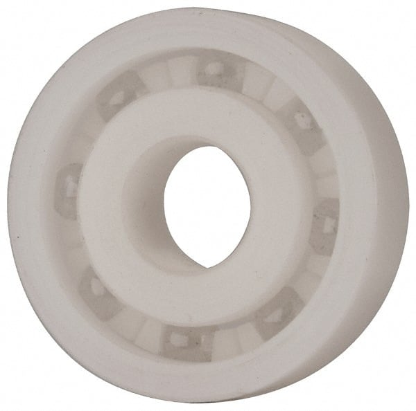 Made in USA - 10mm Bore Diam, 30mm OD, Open Plastic Race Radial Ball Bearing - 9mm Wide, 1 Row, Round Bore, 43 Lb Static Capacity, 55 Lb Dynamic Capacity - Exact Tooling