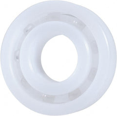 Made in USA - 15mm Bore Diam, 35mm OD, Open Plastic Race Radial Ball Bearing - 11mm Wide, 1 Row, Round Bore, 46 Lb Static Capacity, 69 Lb Dynamic Capacity - Exact Tooling