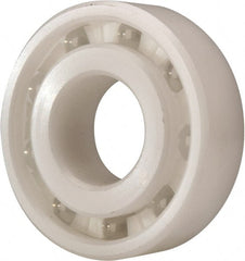 Made in USA - 17mm Bore Diam, 40mm OD, Open Plastic Race Radial Ball Bearing - 12mm Wide, 1 Row, Round Bore, 46 Lb Static Capacity, 69 Lb Dynamic Capacity - Exact Tooling