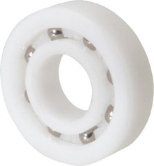 Made in USA - 12mm Bore Diam, 28mm OD, Open Plastic Race Radial Ball Bearing - 8mm Wide, 1 Row, Round Bore, 43 Lb Static Capacity, 55 Lb Dynamic Capacity - Exact Tooling