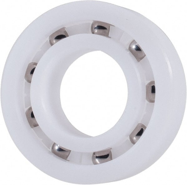 Made in USA - 17mm Bore Diam, 35mm OD, Open Plastic Race Radial Ball Bearing - 10mm Wide, 1 Row, Round Bore, 46 Lb Static Capacity, 69 Lb Dynamic Capacity - Exact Tooling