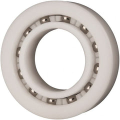 Made in USA - 25mm Bore Diam, 47mm OD, Open Plastic Race Radial Ball Bearing - 12mm Wide, 1 Row, Round Bore, 61 Lb Static Capacity, 92 Lb Dynamic Capacity - Exact Tooling