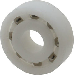 Made in USA - 10mm Bore Diam, 30mm OD, Open Plastic Race Radial Ball Bearing - 9mm Wide, 1 Row, Round Bore, 43 Lb Static Capacity, 55 Lb Dynamic Capacity - Exact Tooling