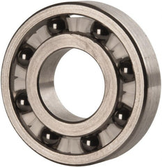 Made in USA - 1/2" Bore Diam, 1-1/8" OD, Open Precision Ground Radial Ball Bearing - 1/4" Wide, 1 Row, Round Bore, 129 Lb Static Capacity, 165 Lb Dynamic Capacity - Exact Tooling