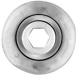 Made in USA - 2 Row, 1-1/2" OD, 7/16" Hex Bore Conveyor Roller Bearing - 85 Lb Capacity, 855 Max RPM, Stainless Steel with Polypropylene Housing - Exact Tooling