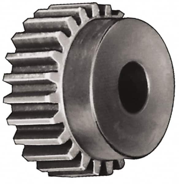 Browning - 6 Pitch, 4" Pitch Diam, 24 Tooth Spur Gear - 1-1/8" Bore Diam, 3" Hub Diam, Steel - Exact Tooling