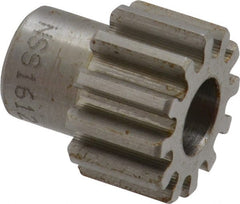 Browning - 16 Pitch, 3/4" Pitch Diam, 12 Tooth Spur Gear - 3/8" Bore Diam, 9/16" Hub Diam, Steel - Exact Tooling