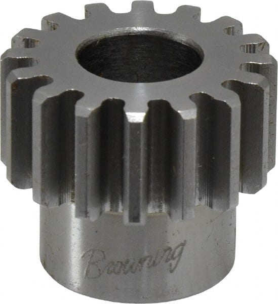 Browning - 16 Pitch, 1" Pitch Diam, 16 Tooth Spur Gear - 1/2" Bore Diam, 13/16" Hub Diam, Steel - Exact Tooling