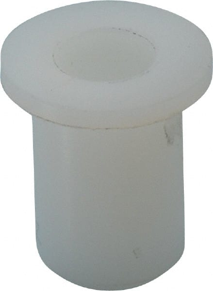 Made in USA - 3/8" Inside x 5/8" Outside Diam, Polyethylene Sleeve Bearing - 7/8" Flange Outside Diam, 3/32" Flange Thickness, 1" OAL - Exact Tooling