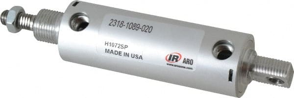 ARO/Ingersoll-Rand - 2" Stroke x 1-1/8" Bore Double Acting Air Cylinder - 1/8 Port, 3/8-16 Rod Thread - Exact Tooling