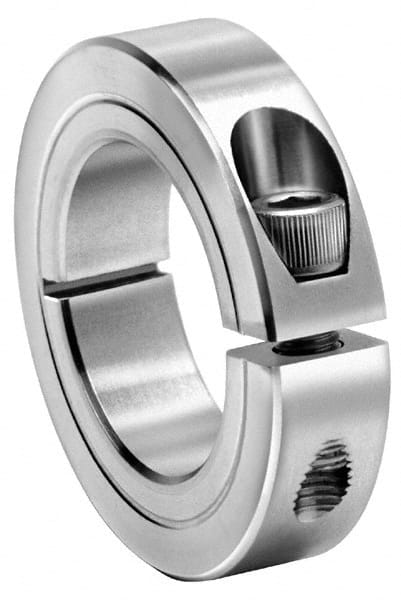 Climax Metal Products - 2-13/16" Bore, Steel, One Piece One Piece Split Shaft Collar - 4-1/4" Outside Diam, 7/8" Wide - Exact Tooling