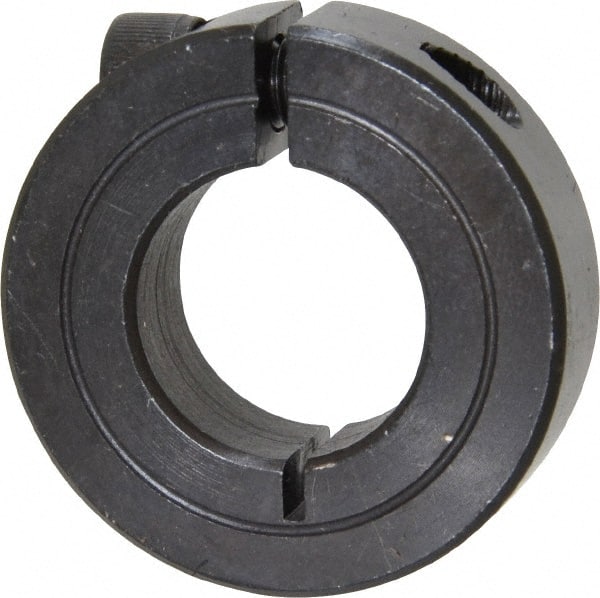 Climax Metal Products - 13/16" Bore, Steel, One Piece One Piece Split Shaft Collar - 1-5/8" Outside Diam, 1/2" Wide - Exact Tooling