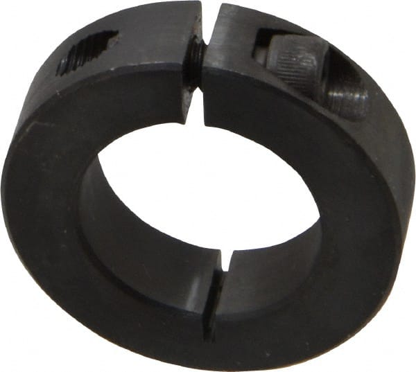 Climax Metal Products - 1-1/8" Bore, Steel, One Piece Clamp Collar - 1-7/8" Outside Diam, 1/2" Wide - Exact Tooling