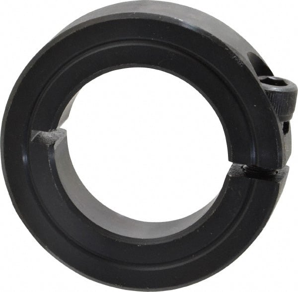 Climax Metal Products - 1-1/4" Bore, Steel, One Piece Clamp Collar - 2-1/16" Outside Diam, 1/2" Wide - Exact Tooling