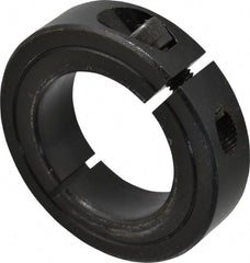 Climax Metal Products - 1-3/8" Bore, Steel, One Piece Clamp Collar - 2-1/4" Outside Diam, 9/16" Wide - Exact Tooling