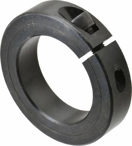 Climax Metal Products - 1-15/16" Bore, Steel, One Piece Clamp Collar - 3" Outside Diam, 11/16" Wide - Exact Tooling