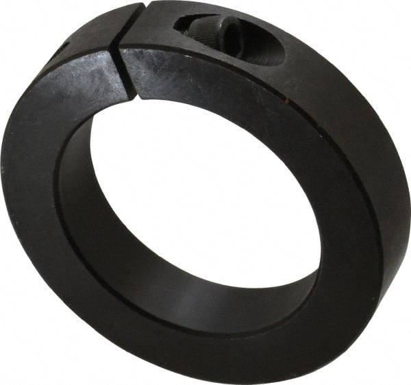 Climax Metal Products - 2-3/8" Bore, Steel, One Piece One Piece Split Shaft Collar - 3-1/2" Outside Diam, 3/4" Wide - Exact Tooling