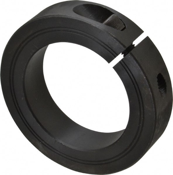 Climax Metal Products - 55mm Bore, Steel, One Piece Clamp Collar - 3-1/4" Outside Diam - Exact Tooling