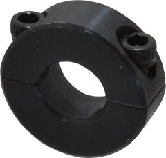 Climax Metal Products - 1/2" Bore, Steel, Two Piece Shaft Collar - 1-1/8" Outside Diam, 13/32" Wide - Exact Tooling