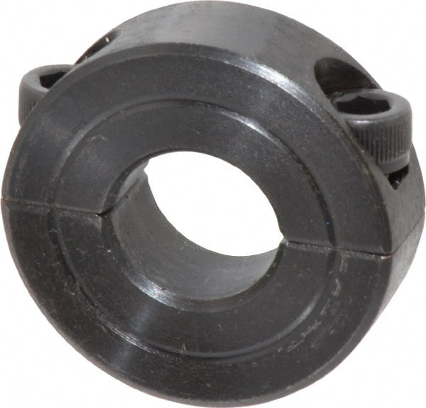 Climax Metal Products - 9/16" Bore, Steel, Two Piece Shaft Collar - 1-5/16" Outside Diam, 7/16" Wide - Exact Tooling