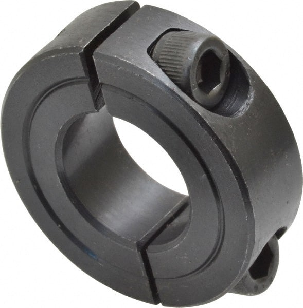 Climax Metal Products - 3/4" Bore, Steel, Two Piece Shaft Collar - 1-1/2" Outside Diam, 1/2" Wide - Exact Tooling