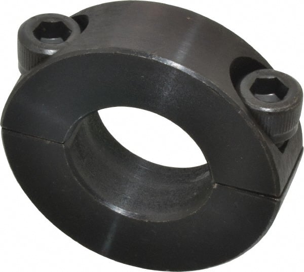 Climax Metal Products - 13/16" Bore, Steel, Two Piece Two Piece Split Shaft Collar - 1-5/8" Outside Diam, 1/2" Wide - Exact Tooling