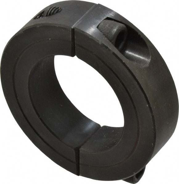 Climax Metal Products - 1-3/8" Bore, Steel, Two Piece Shaft Collar - 2-1/4" Outside Diam, 9/16" Wide - Exact Tooling
