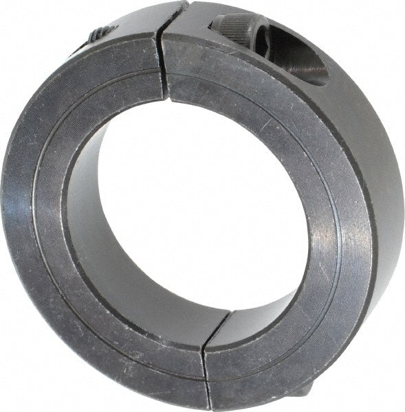 Climax Metal Products - 1-7/16" Bore, Steel, Two Piece Shaft Collar - 2-1/4" Outside Diam, 9/16" Wide - Exact Tooling