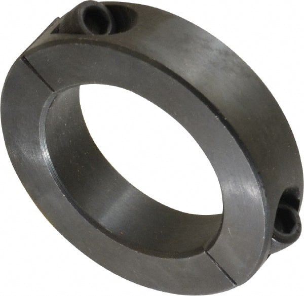 Climax Metal Products - 1-9/16" Bore, Steel, Two Piece Two Piece Split Shaft Collar - 2-3/8" Outside Diam, 9/16" Wide - Exact Tooling