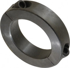 Climax Metal Products - 1-9/16" Bore, Steel, Two Piece Two Piece Split Shaft Collar - 2-3/8" Outside Diam, 9/16" Wide - Exact Tooling