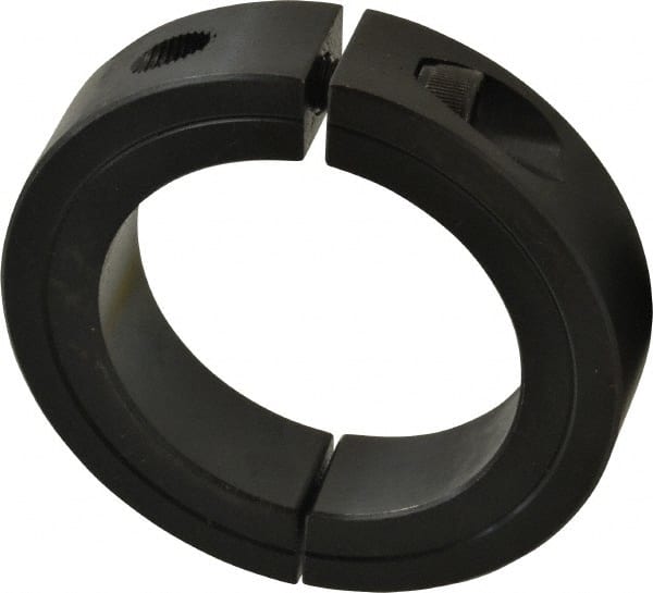 Climax Metal Products - 2-3/8" Bore, Steel, Two Piece Two Piece Split Shaft Collar - 3-1/2" Outside Diam, 3/4" Wide - Exact Tooling