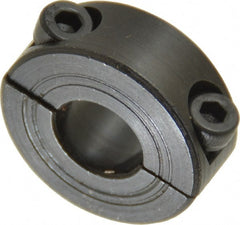 Climax Metal Products - 12mm Bore, Steel, Two Piece Shaft Collar - 1-1/8" Outside Diam - Exact Tooling