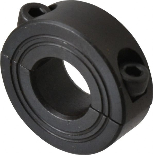 Climax Metal Products - 14mm Bore, Steel, Two Piece Shaft Collar - 1-1/4" Outside Diam - Exact Tooling