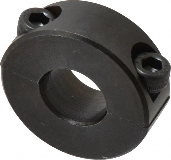 Climax Metal Products - 15mm Bore, Steel, Two Piece Shaft Collar - 1-3/8" Outside Diam - Exact Tooling