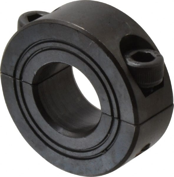 Climax Metal Products - 16mm Bore, Steel, Two Piece Shaft Collar - 1-3/8" Outside Diam - Exact Tooling