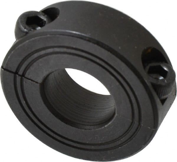 Climax Metal Products - 17mm Bore, Steel, Two Piece Shaft Collar - 1-1/2" Outside Diam - Exact Tooling