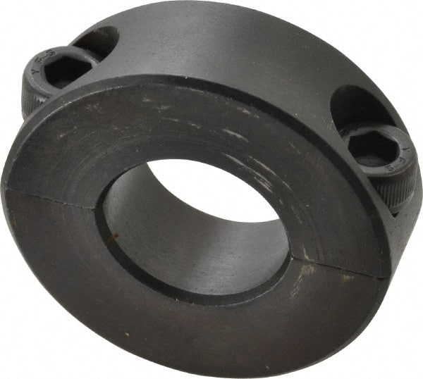 Climax Metal Products - 21mm Bore, Steel, Two Piece Shaft Collar - 1-3/4" Outside Diam - Exact Tooling
