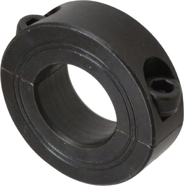 Climax Metal Products - 24mm Bore, Steel, Two Piece Shaft Collar - 1-7/8" Outside Diam - Exact Tooling