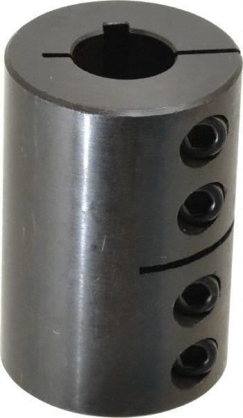 Climax Metal Products - 3/4" Inside x 1-3/4" Outside Diam, Rigid Coupling with Keyway - 2-5/8" Long x 3/16" Keyway Width - Exact Tooling
