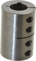 Climax Metal Products - 1" Inside x 2" Outside Diam, Rigid Coupling with Keyway - 3" Long x 1/4" Keyway Width - Exact Tooling