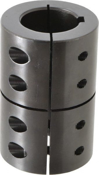 Climax Metal Products - 1-3/8" Inside x 2-3/8" Outside Diam, Rigid Coupling with Keyway - 3-5/8" Long x 5/16" Keyway Width - Exact Tooling