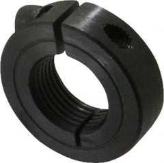 Climax Metal Products - 7/8-14 Thread, Steel, One Piece Threaded Shaft Collar - 1-5/8" Outside Diam, 1/2" Wide - Exact Tooling