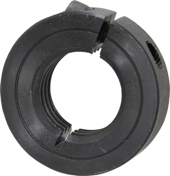 Climax Metal Products - 1-8 Thread, Steel, One Piece Threaded Shaft Collar - 1-3/4" Outside Diam, 1/2" Wide - Exact Tooling